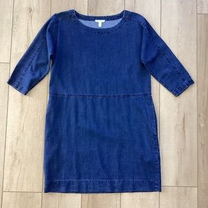 Eileen Fisher Blue Denim Chambray Sheath Dress - Size XS